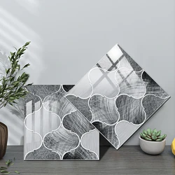 Waterproof Crystal Hard Film Tiles Kitchen Wall Stickers Living Room Bathroom Furniture Art Mural Peel & Stick Wall Decor 10pcs