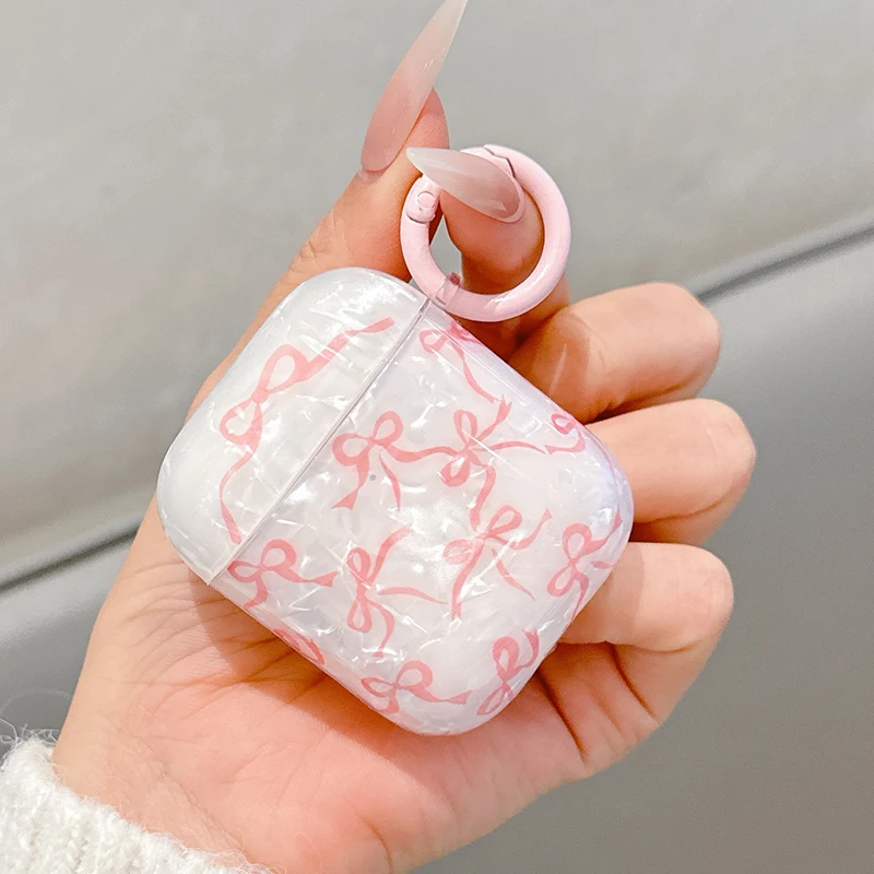Für Airpods 4 3 2 1 Hülle Niedliches Glitzer-Schleifenmuster Kristall Weiche Klare Kopfhörerabdeckung Für Airpods Pro 2 2. Generation Schutzhülle – Detail 8