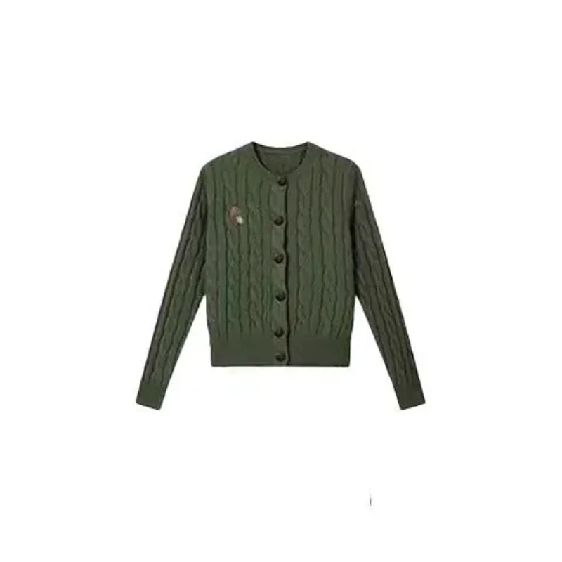 

Grey Fried Dough Twists Sweater Coat Women's Summer Style Lazy Style Thickened Knitting Cardigan All Match Fashion Top