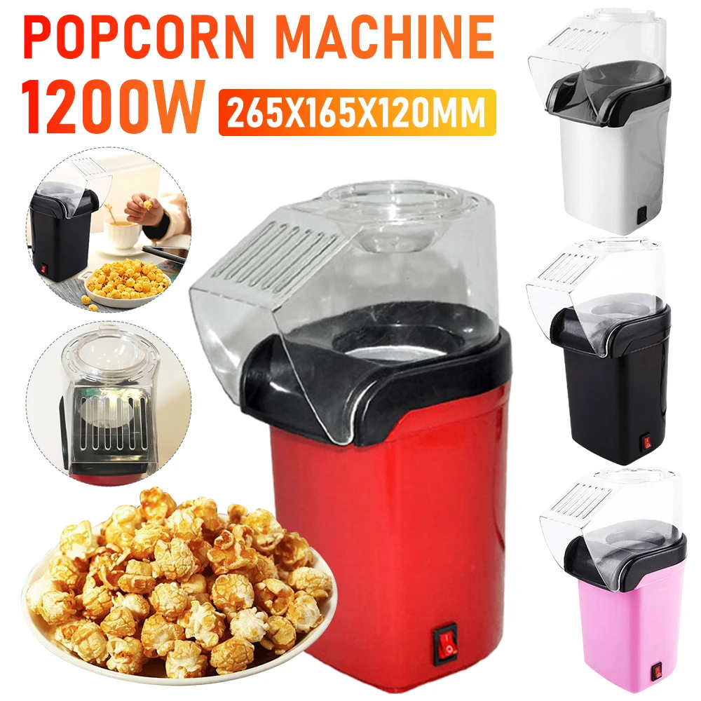 1200W Home Popcorn Machine Electric Hot Air Popcorn Maker High Popping Rate Hot Air Popcorn Popper For Home Kitchen Appliances ﻿