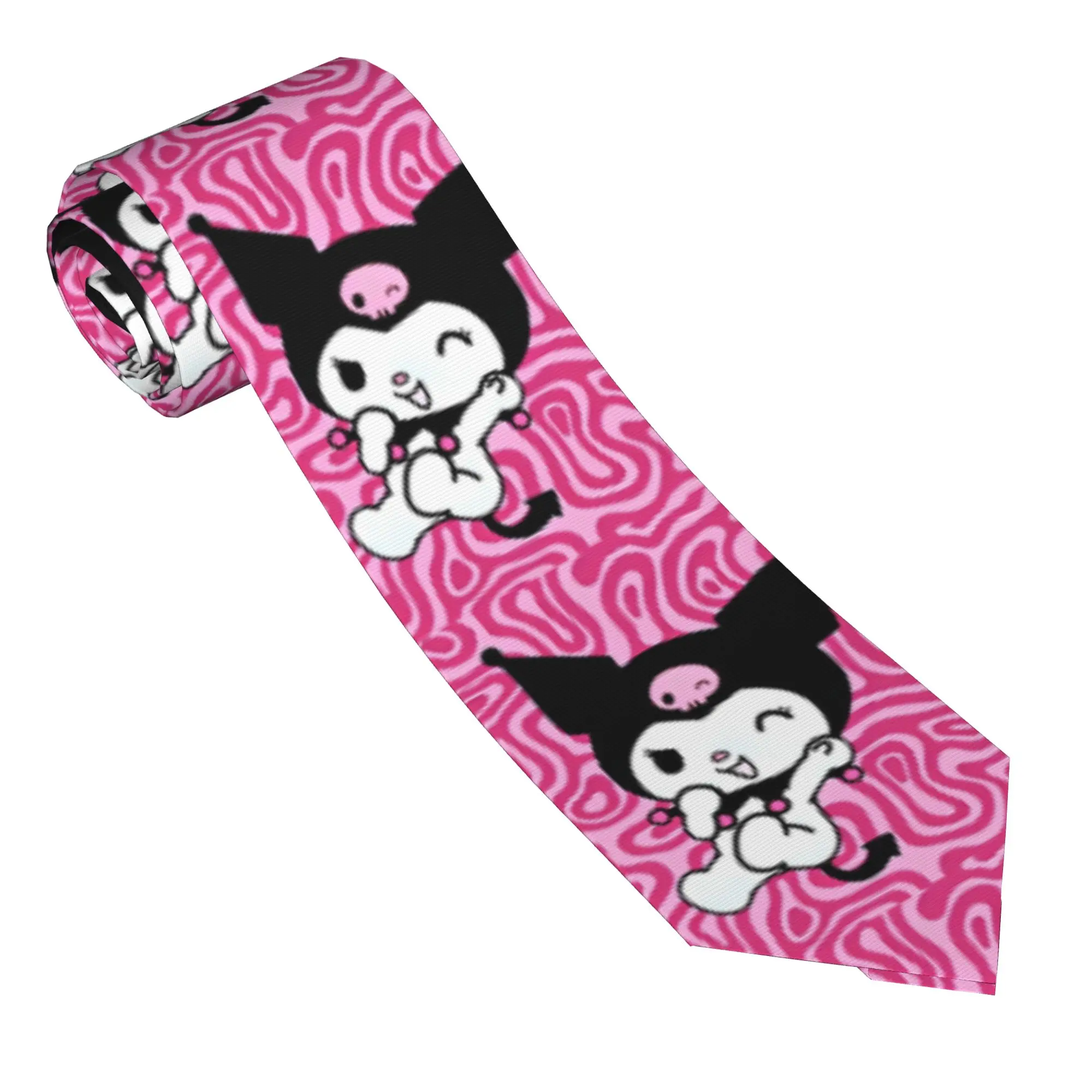 

Necktie Cute Kuromi Unisex Silk Polyester 8 cm Classic Neck Tie for Men Daily Wear Cravat Wedding Gift