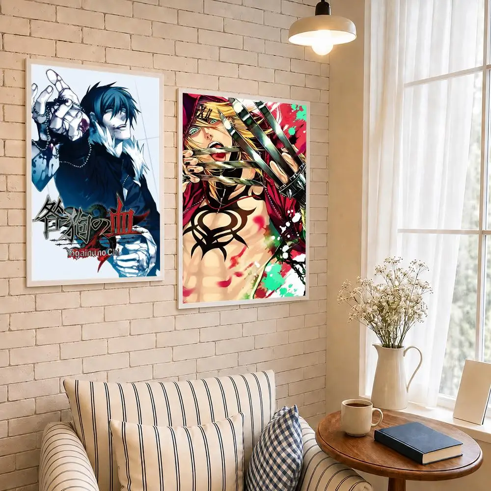 Anime T-Togainu no Chi Poster PP Self-Adhesive Waterproof Wall Decor for Bedroom,Living Room,Dorm,Bar Aesthetic Decor Gift