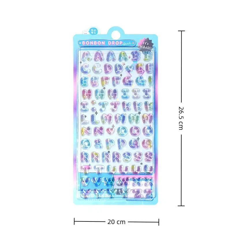 Colorful 3D Cartoon Alphabet Relief Sticker Scrapbooking Journal Planner Photo DIY Decorations Sticker Stationery Supplies