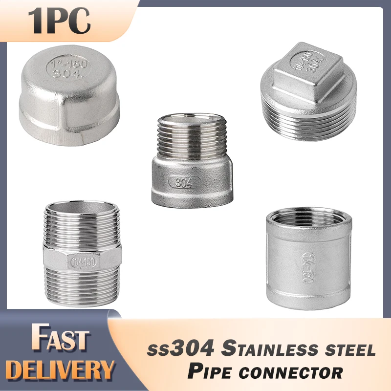 Plumbing pipe connectors nipple threaded fittings pipe connector 304 Stainless Steel 1/2\