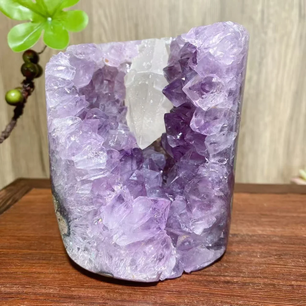 Natural Unique Agate Amethyst Mix Calcite Free Form Stone Healing Crystal Reiki Energy Home Decor Ornaments Gift
