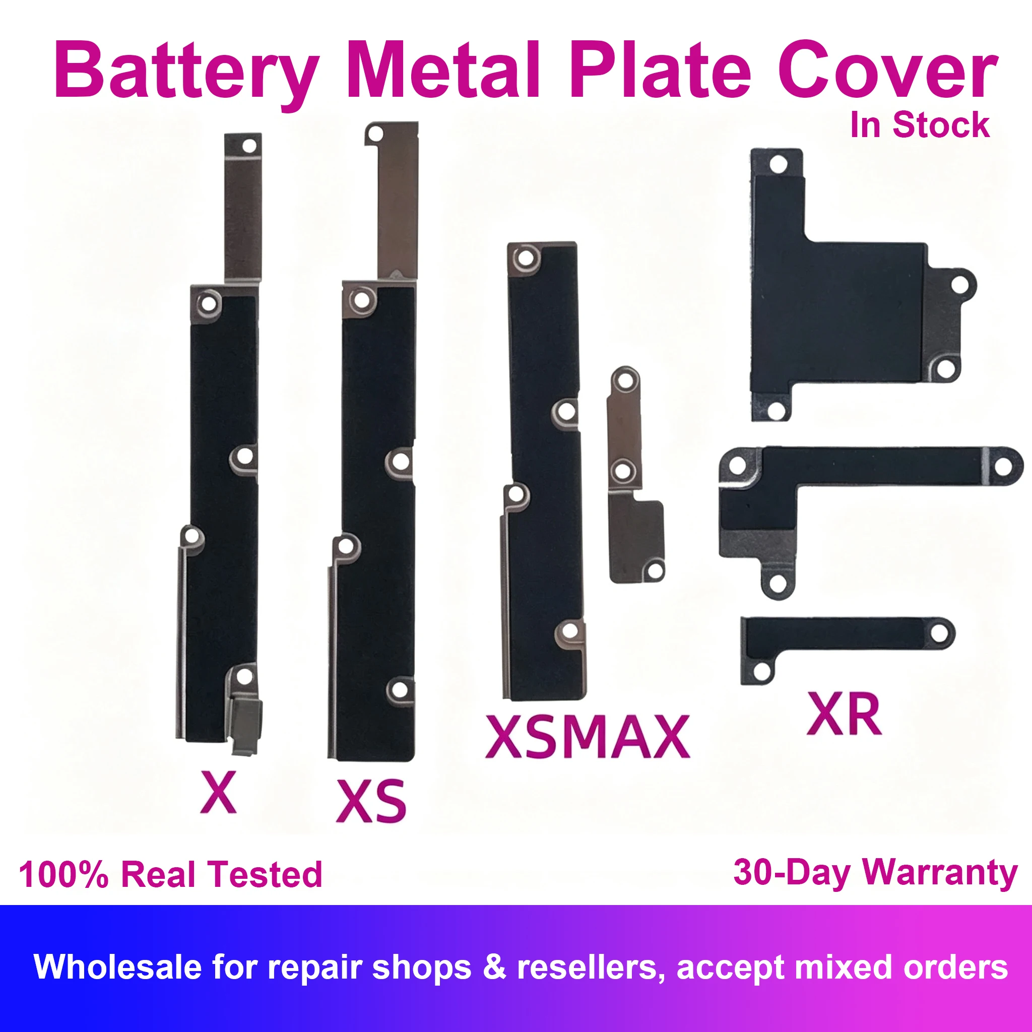 Battery Metal Plate Cover For iPhone X XS XSMax XR LED Screen Inner Brackets Clip FPC Replacement Repair Spare Parts