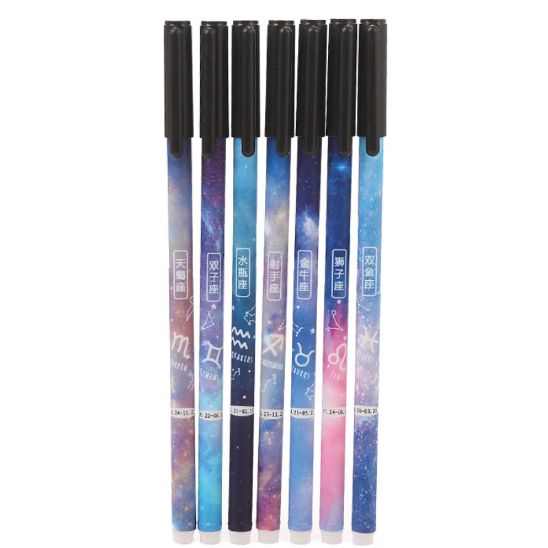 24 PCs Creative Starry Gel Pens set Black ink  Student Test Water-Based Paint Pen Cute Constellation Wholesale