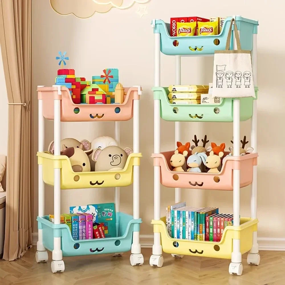 

2025 New Toy Storage Trolley Bookshelf Snack Rack For Children Storage Organizer Bathroom Accessories Closet Organizer