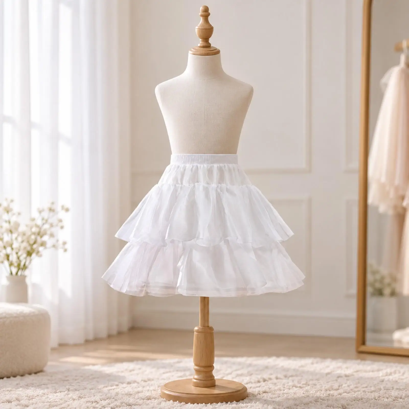 Kids Dress Petticoat Underskirt Steel Ring Support for Cosplay Stage Costume Gathered Waist Fit