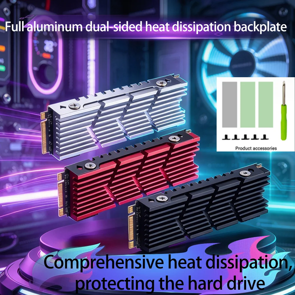 M.2 NVMe SSD Cooler, Aluminum Alloy Radiator, Keep Your High-Speed SSD Running Cool 24/7