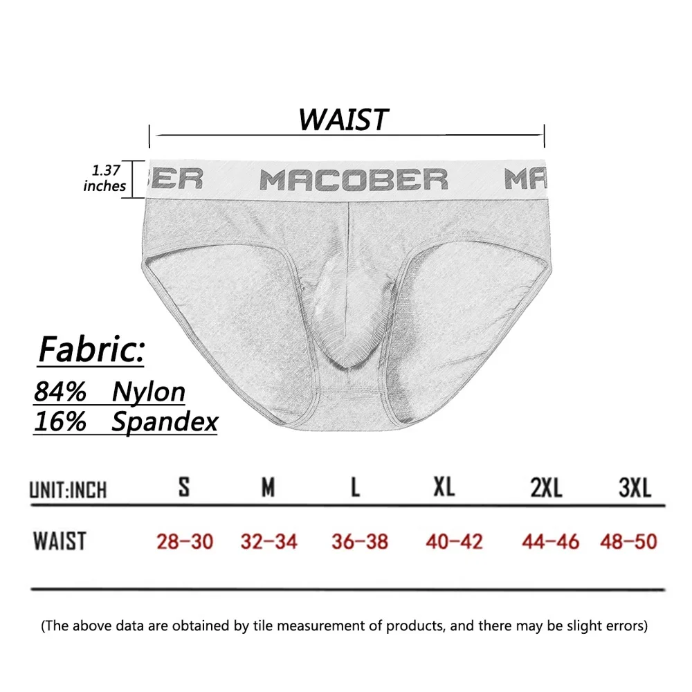 Jinshi Men's Briefs Underwear Low-Waisted Breathable Comfortable Nylon Briefs Sexy Man Briefs