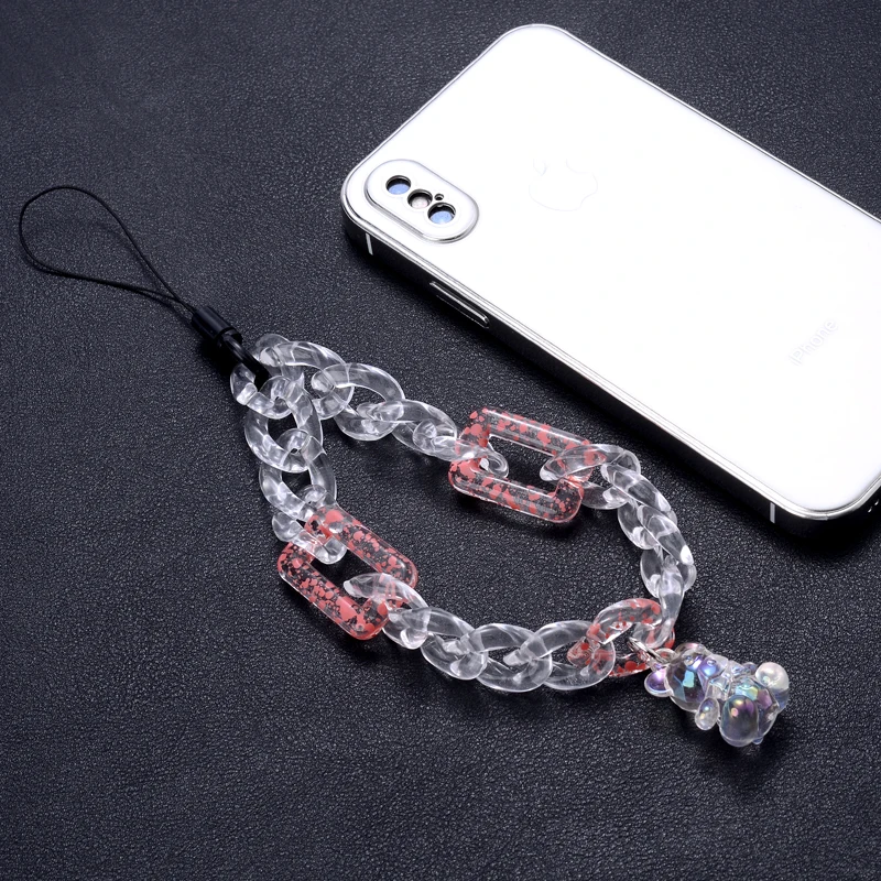 Acrylic Phone Chain Lobster Clasp Animal Pendant Cellphone Chains Anti-Lost Lanyard Women Jewelry Accessories 2022 New