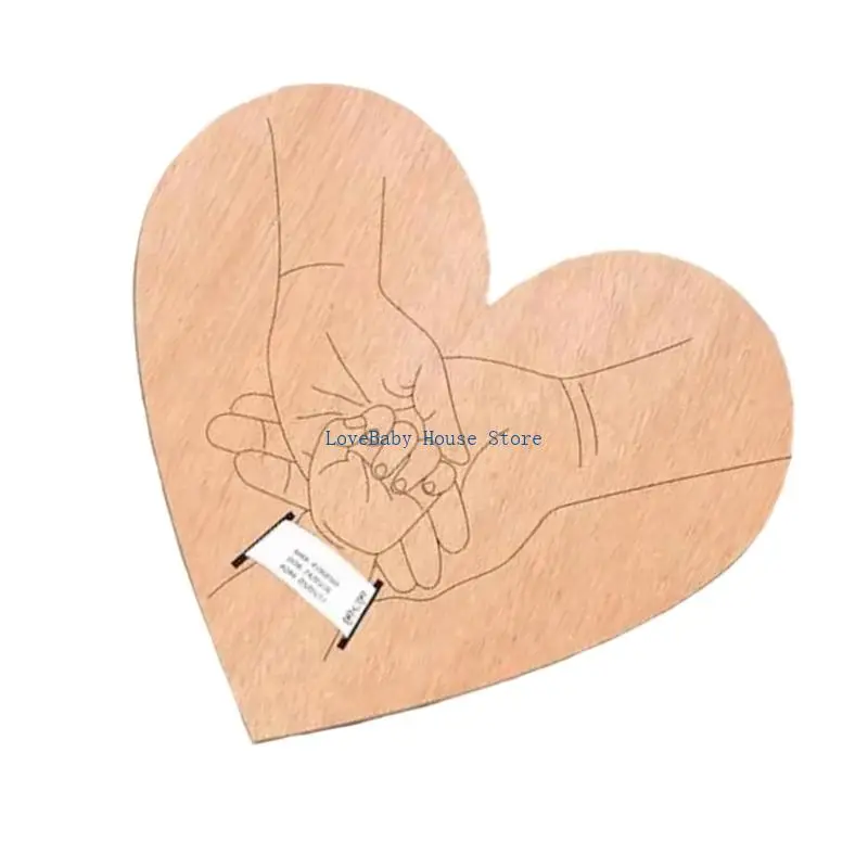 BX0D Porta bracciale per nascita in legno inciso, design liscio, ricordo per oggetti scena fotografici per neonati e regali