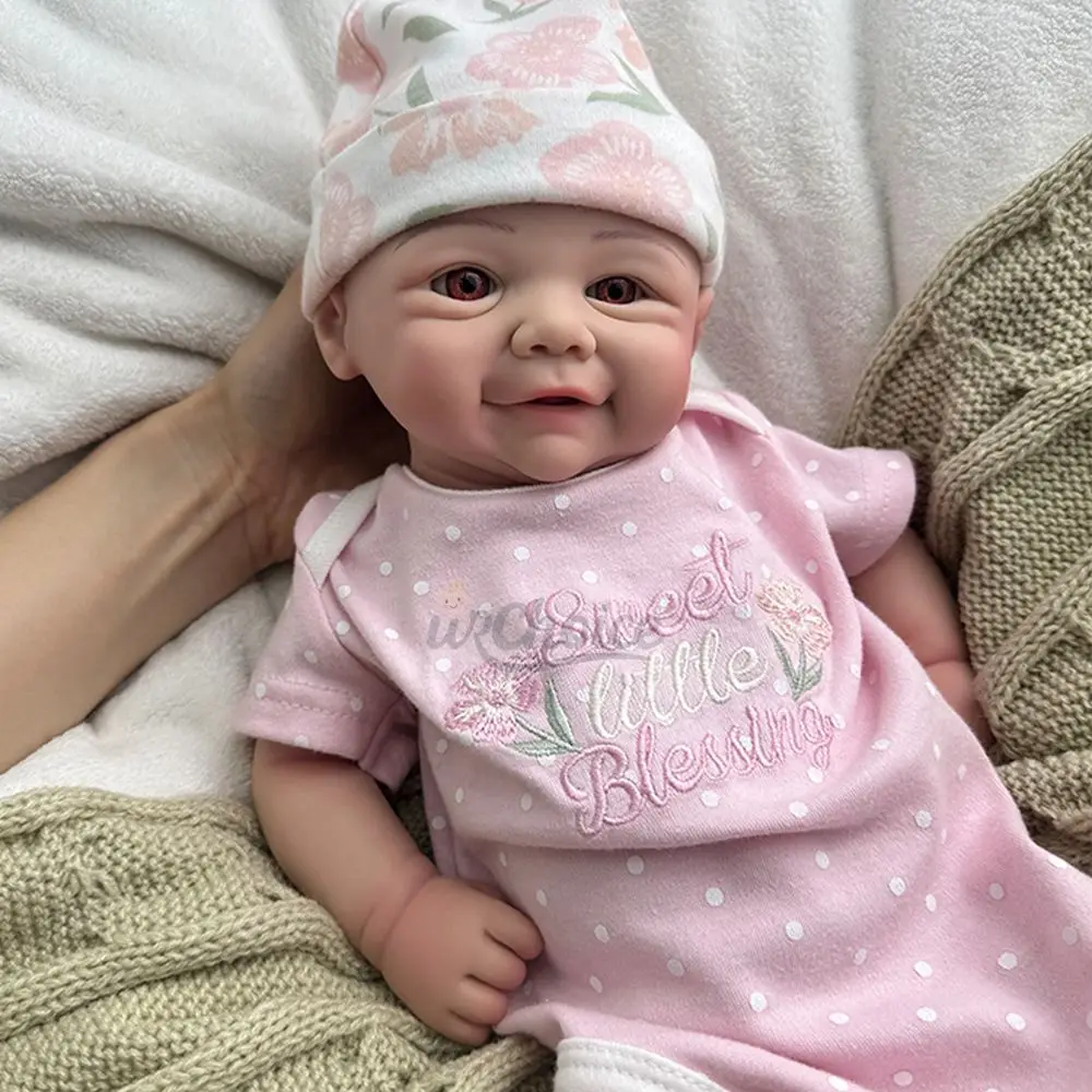 17 "morbido adorabile silicone rinato bambina dipinta a mano vene visibili bambola appena nata per gli appassionati di bambole della collezione di bambole rinate