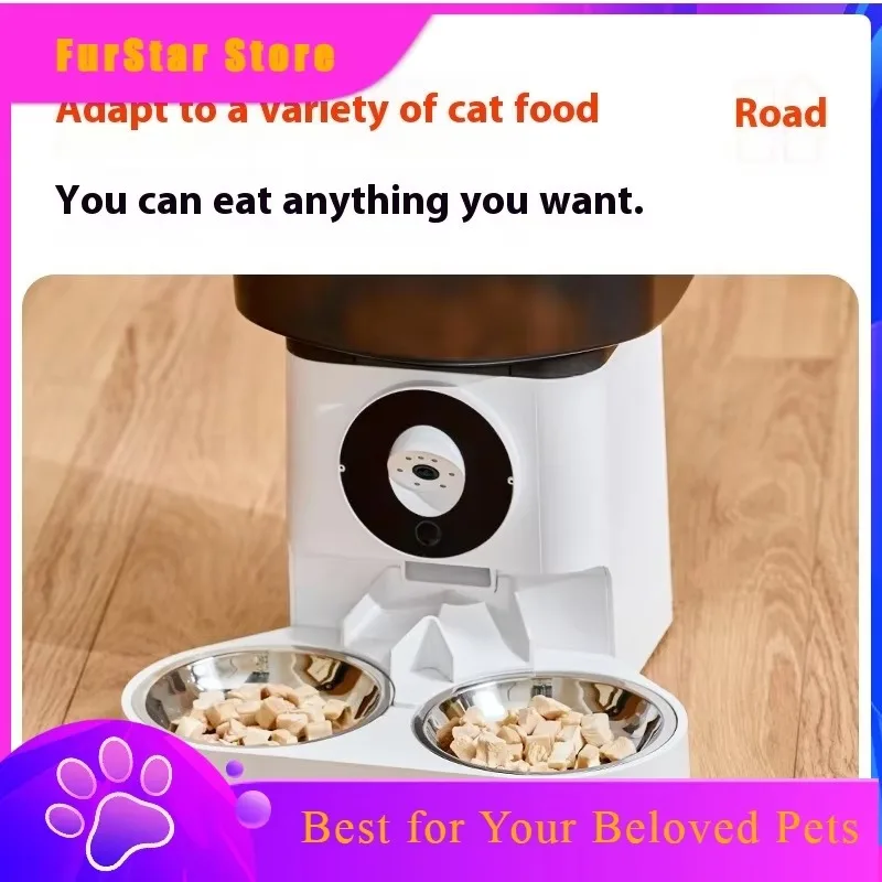 FurstarAutomatic Cat Feeder Smart Pet Food Dispenser Timer Waterproof 6L Dual Bowl Dry Wet Food APP Control For Kittens Adults