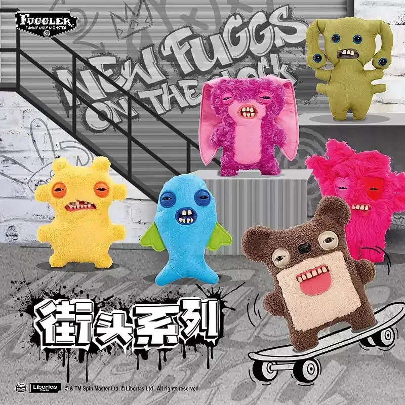 Fuggler nouveau Fuggs sur le bloc série poupée en peluche douce dents monstre laid Kawaii dessin animé jouet Style de rue enfants cadeau de noël