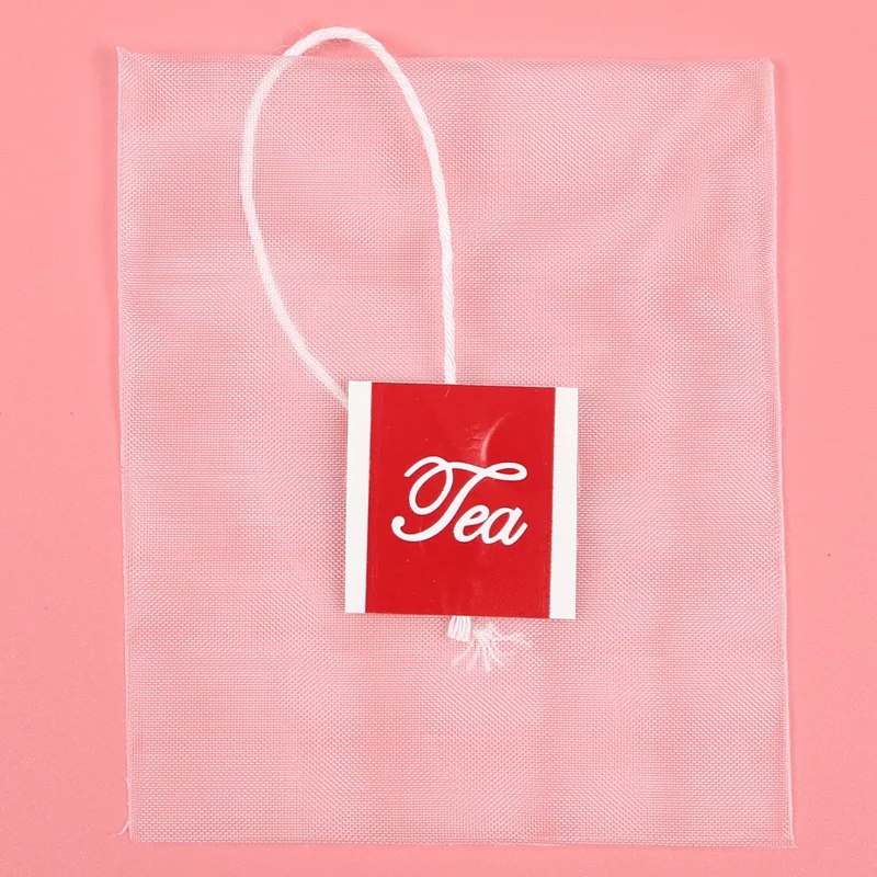 1000Pcs5.5 X 7Cm Pyramid Tea Bag Filter Nylon Tea Bag Single String Label Transparent Empty Tea Bag