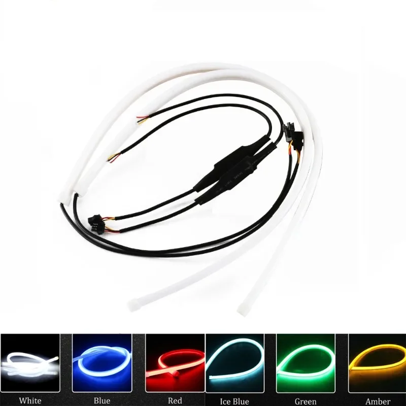 Automotive LED Dual Color Silicone Light Guide Strip Flowing Light Running Horse Light with Flowing Tear Eye Lamp