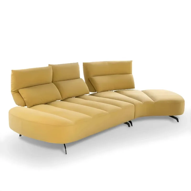 

Adjustable backrest special-shaped sofa living room 4-person coffee table combination