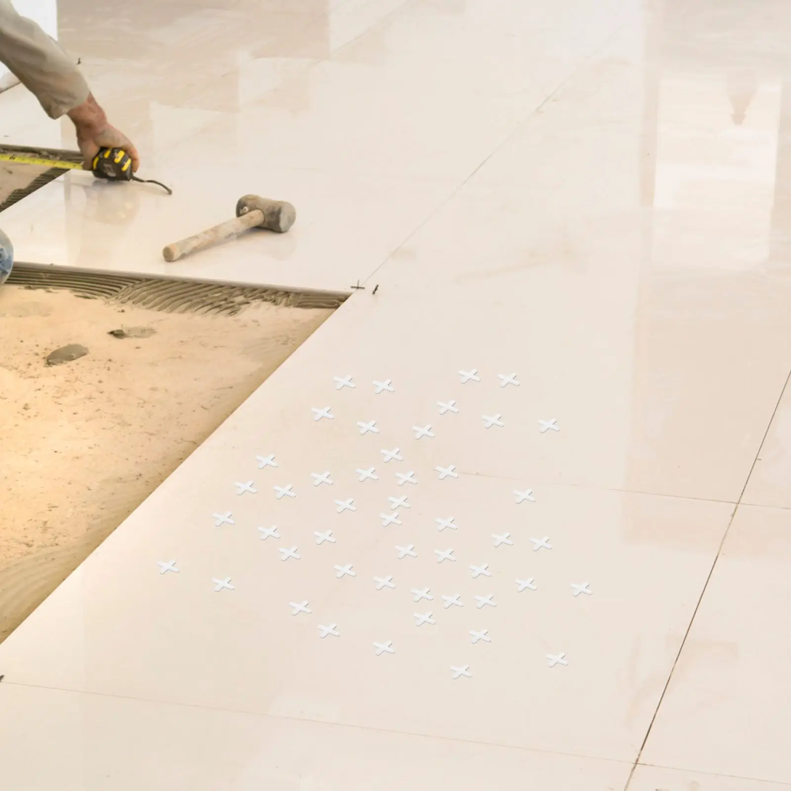 أداة محاذاة مستوي البلاط 4 مللي متر أداة ضبط الارتفاع السيراميك وضع فاصل فواصل قابلة لإعادة الاستخدام مقاطع متقاطعة أداة مساعد البلاط