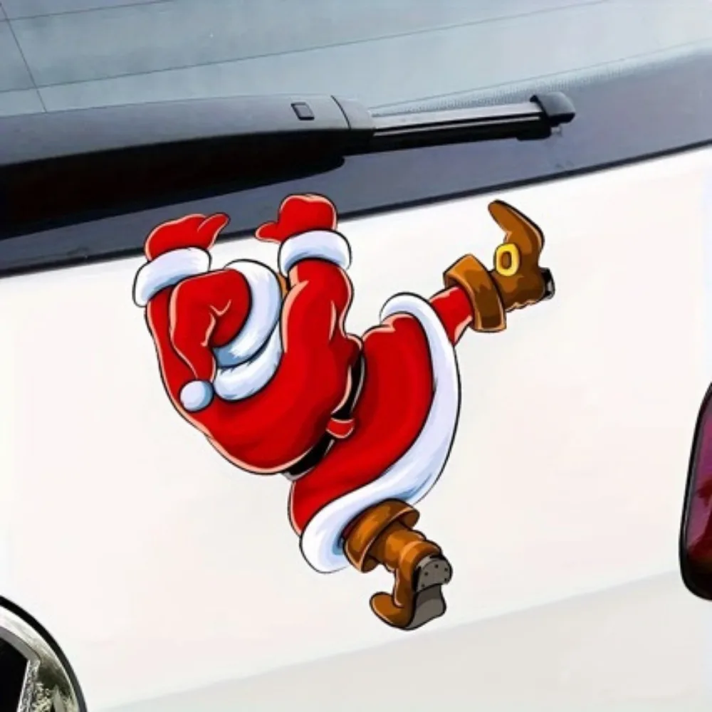 

​​Christmas Hanging Saint Stickers​​ 3D Self-Adhesive PVC Vinyl for Car Windows, Glass Metal & Ceramic Anime Animal Theme Decor