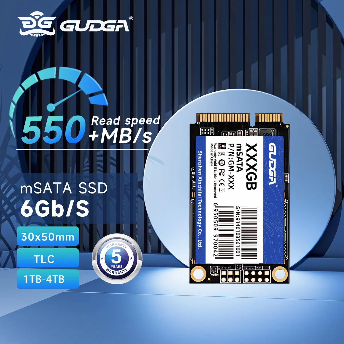 GUDGA Msata Drive 4TB 2TB 1TB Mini SSD Internal Solid State Drives Hard Disk 3D NAND High Performance For Laptop Computer