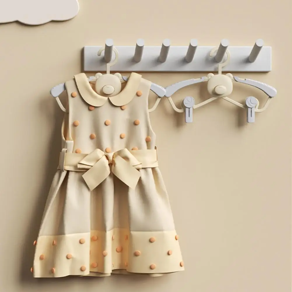 5Pcs Baby Clothes Hangers Space-saving Strong Load-bearing Adjustable Non-Slip Skirt Pants Racks Toddler Clothing Holders