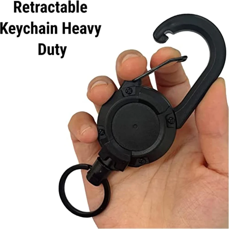 Theft Key Holder Outdoor Automatic Retractable Wire RopeKeychain Accessories Keychain,Belt Key Telescoping Hook Backpack Buckle