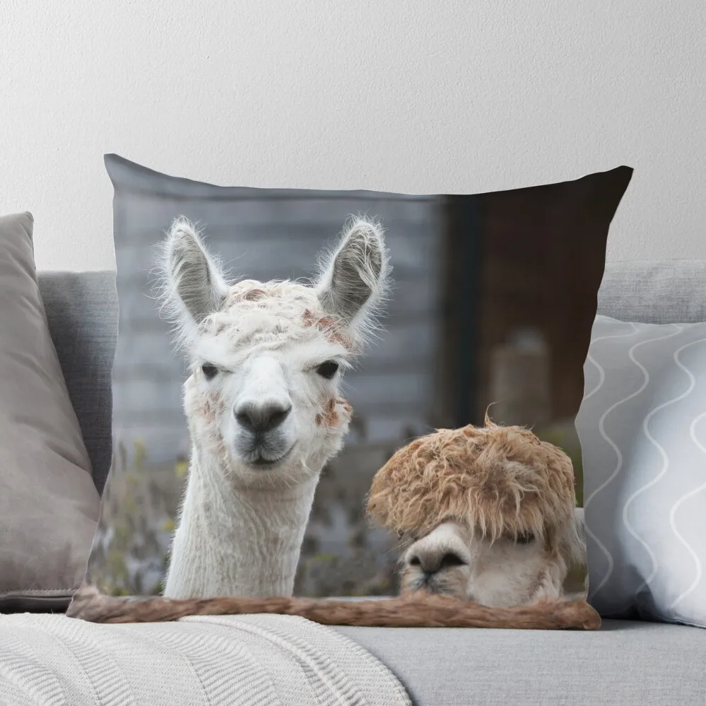 

Curious alpacas cute animals Throw Pillow Pillowcases Bed Cushions autumn pillowcase