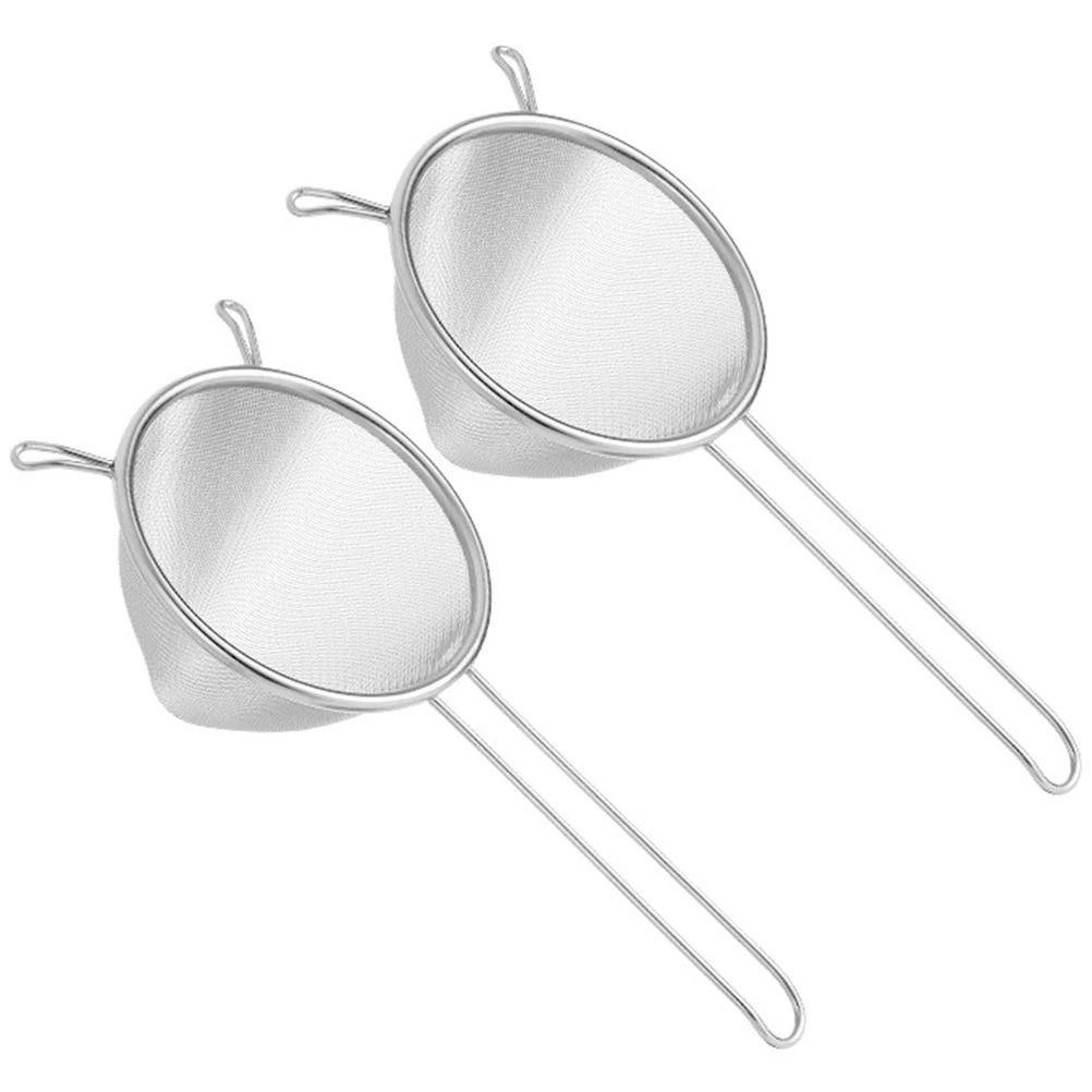 

2pcs Reusable Filtering Ladle Stainless Steel Mesh Strainer Spoon For Home Kitchen Cooking Noodle Dumpling Draining Tool