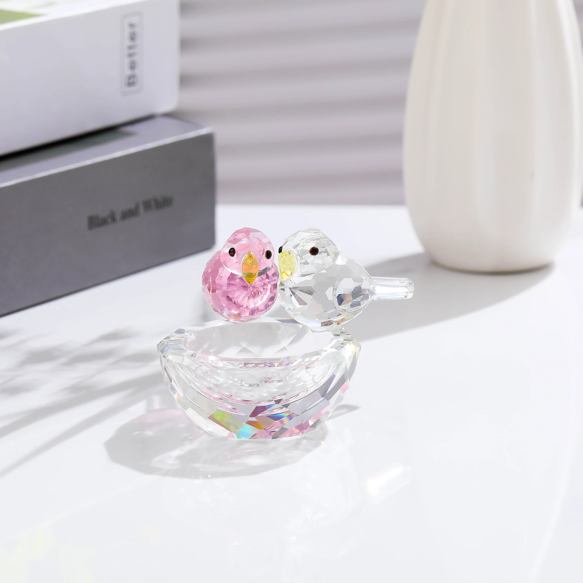 Crystal bird Jewelry Box Birds Bowl Home decoration For Small jewelry necklace ring Give friend Birthday Valentine\'s day Gift