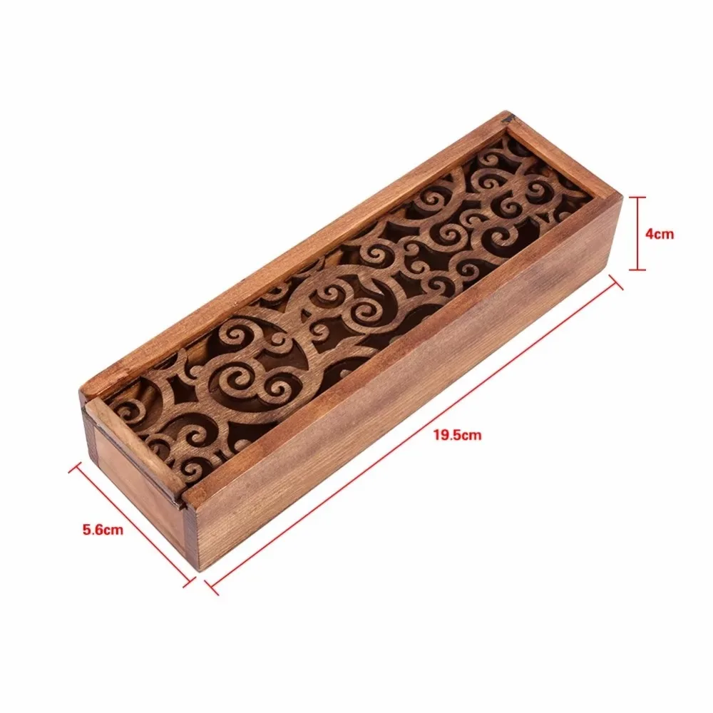 Hohe Qualität Tragbare Holz Bleistift Box Retro Hohl Schreibwaren Box Multifunktionale Langlebig Bleistift Fall Schreibtisch Lagerung Zubehör