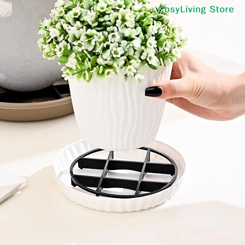 [CL]Black Plastic Mesh Pad Plant Saucer Flower Pot Bracket Bottom Drainage Rack Stand Anti Rotting Root Breathable Base[CL]