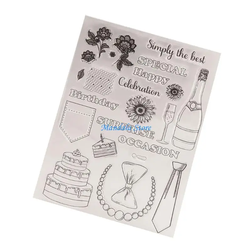 

U2JC Birthday Celebration Clear Silicone Stamp for Birthday Card Making Photo Album
