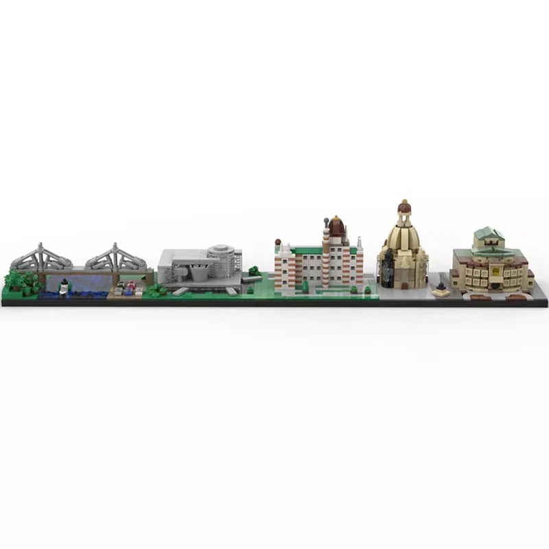 Bricklink MOC City Skyline Architecture Sets Maldives Leipzig Athens Cambridge New York Darmstadt Building Blocks Kid Toys Gift