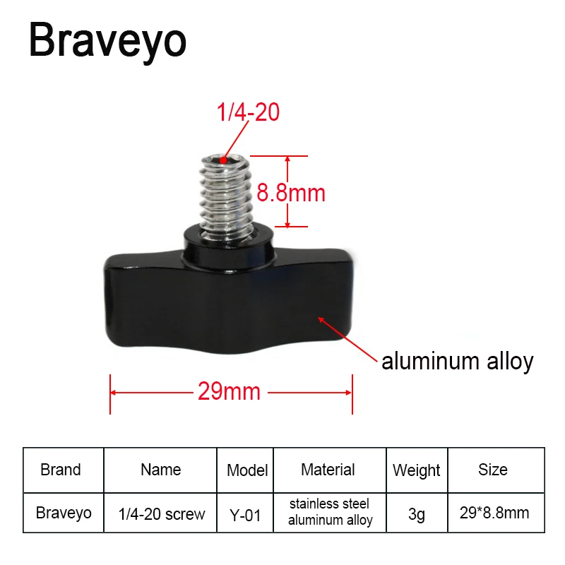 

T-shaped Handle Screw M4 M5 M6 M8 1/4 3/8 Metal Knob Photography Accessories Flat Head Hand Tightening Nut