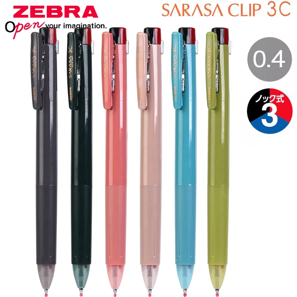 Japan ZEBRA SARASA Multi-function Pen Black, Red and Blue Three-color Module Gel Pen 0.4/5mm Office Stationery School Supplies