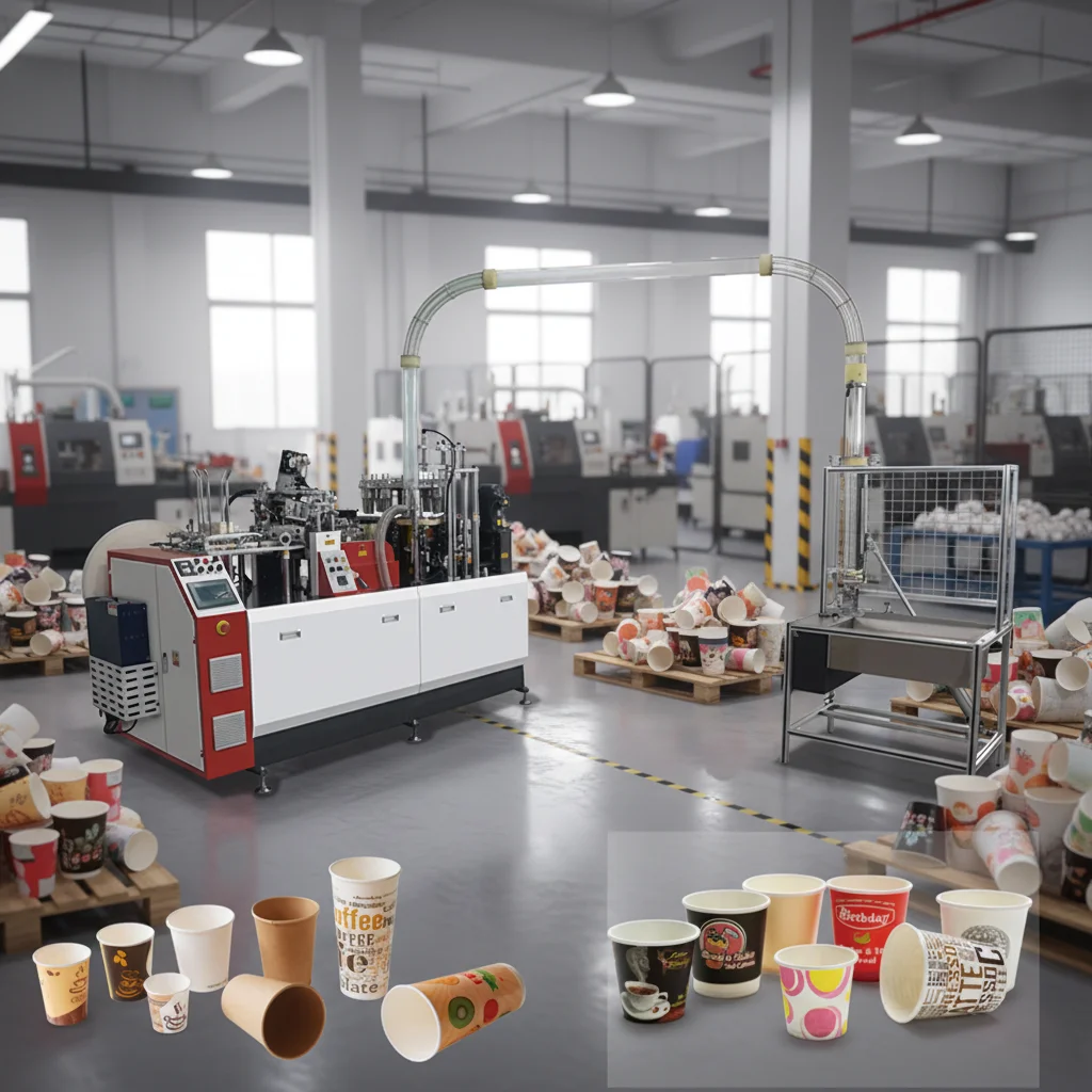 

Автоматическая машина для производства бумажных стаканов 2Zo-12oz, высокоскоростная, 110/мин.