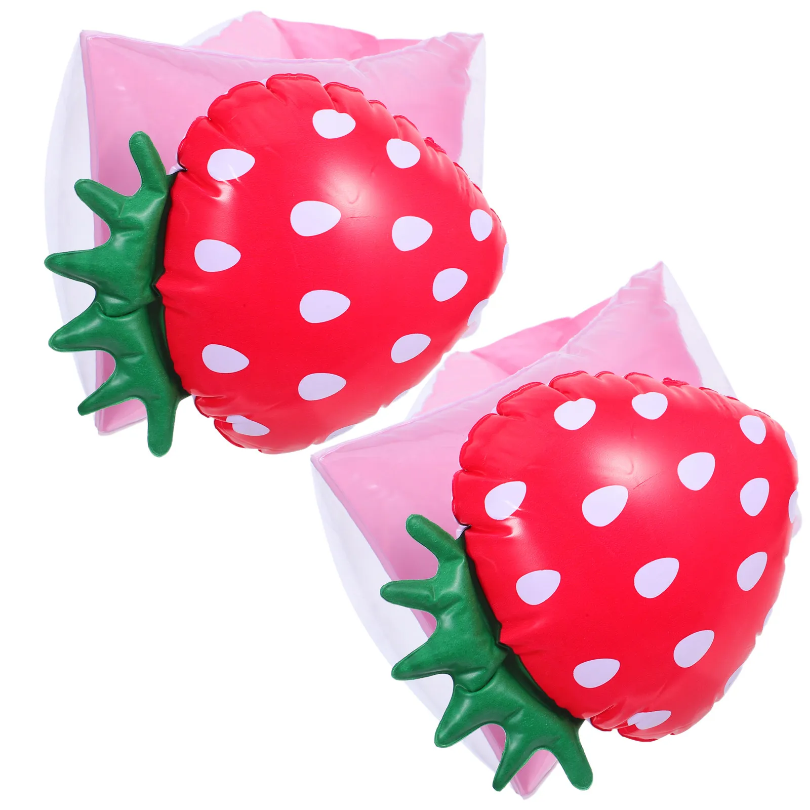 1 Paio di Braccialetti Gonfiabili per Bambini con Motivo a Fragola, Galleggianti per Braccia, Sicurezza e Allenamento per Bambini
