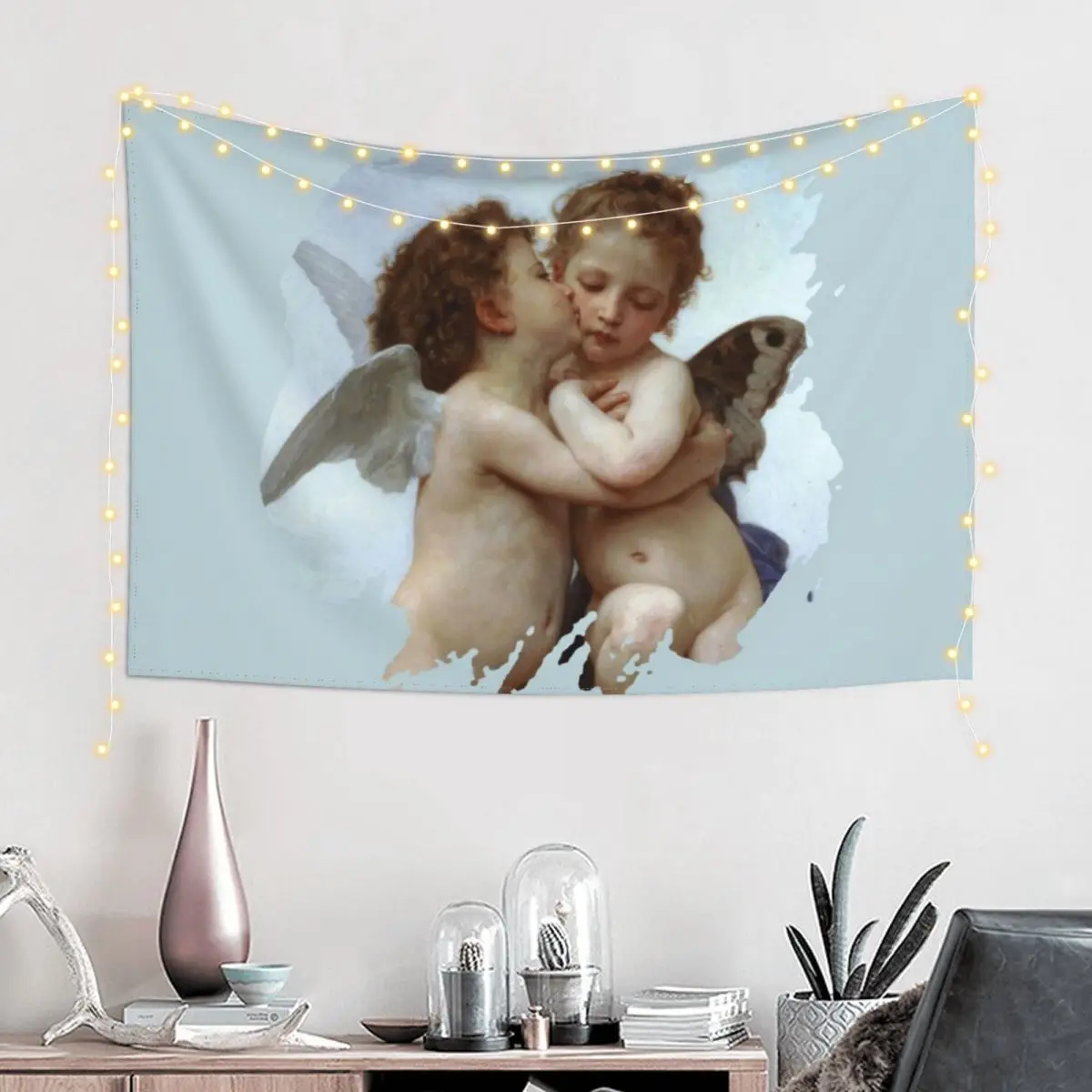 Cupid and Psyche Children Particular Tapestry Room Decorating Aesthetic Cute Decor Decor For Room Aesthetic Room Decor Tapestry