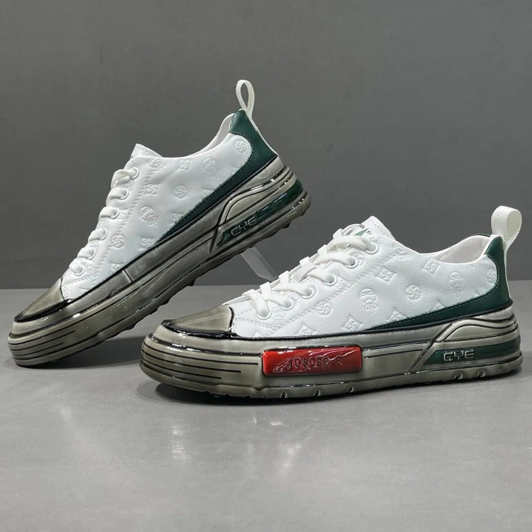 

Men's Casual oes 2025 Summer New Layer Cowhide Glue White oes Thi Bot Genuine Leather Leisure Match All Board oes