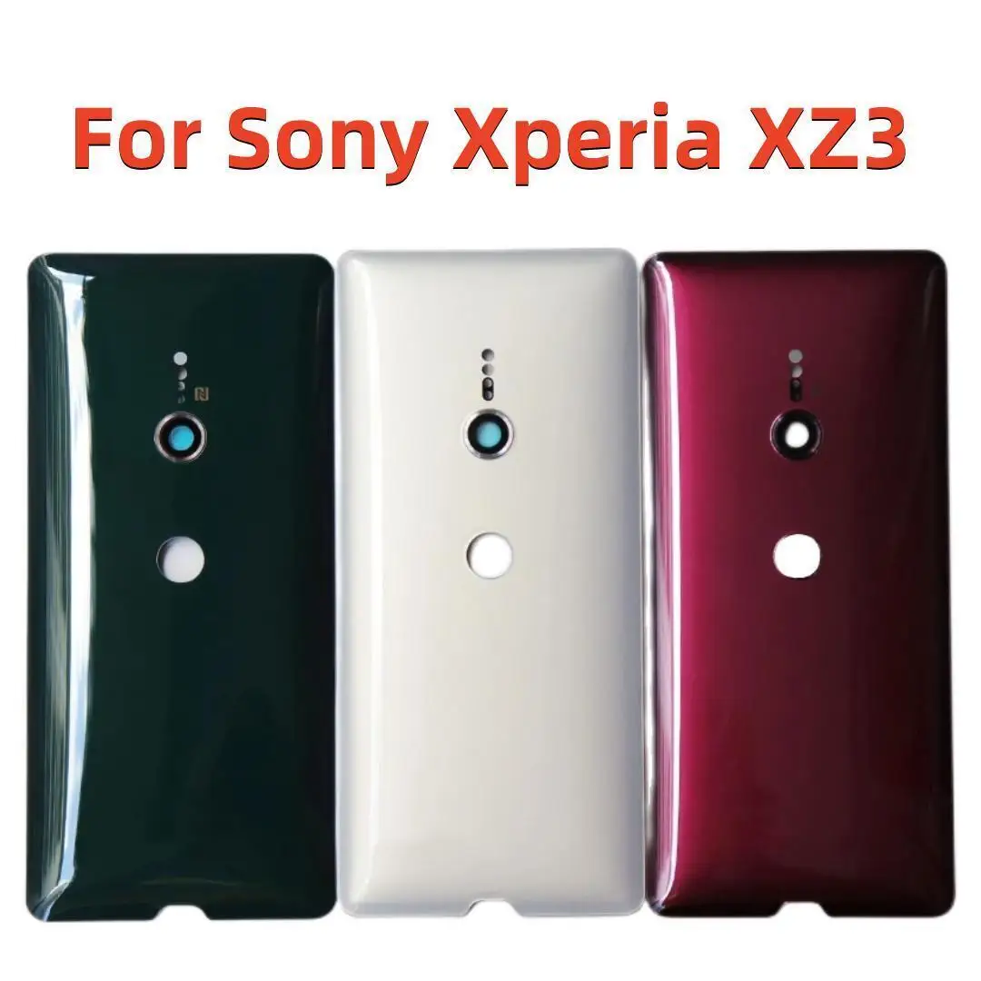 Original Ceramics Glass for Sony Xperia XZ3 H9436 H9493 H8416 H9496 Back Battery Cover Rear Door Case Housing with Camera Lens