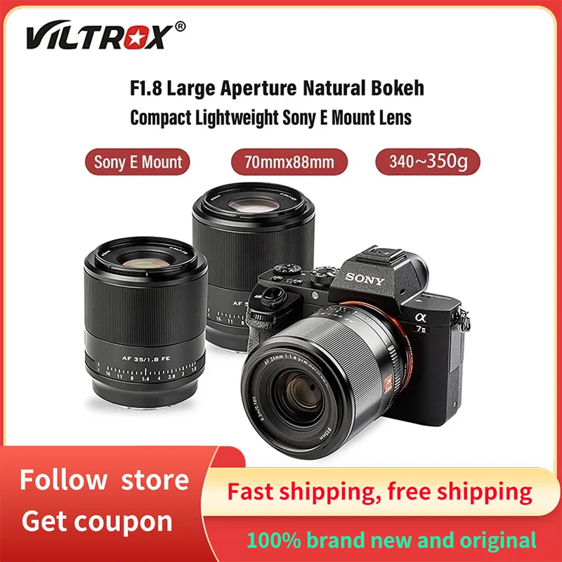 

VILTROX 24mm 28mm 35mm 50mm 85mm F1.8 for Sony E Mount Camera Lens Auto Focus Full Frame Prime Large Aperture Portrait