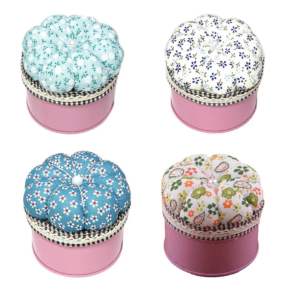 1x  pincushion and Sewing supplies storage box Floral DIY sewing tools Home cross-stitch sewing accessories