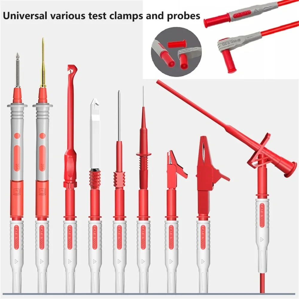 Cleqee P1032  P1033  Multimeter Test Cable Injection Molded 4mm Banana Plug Test Line Straight to Curved Test Cable