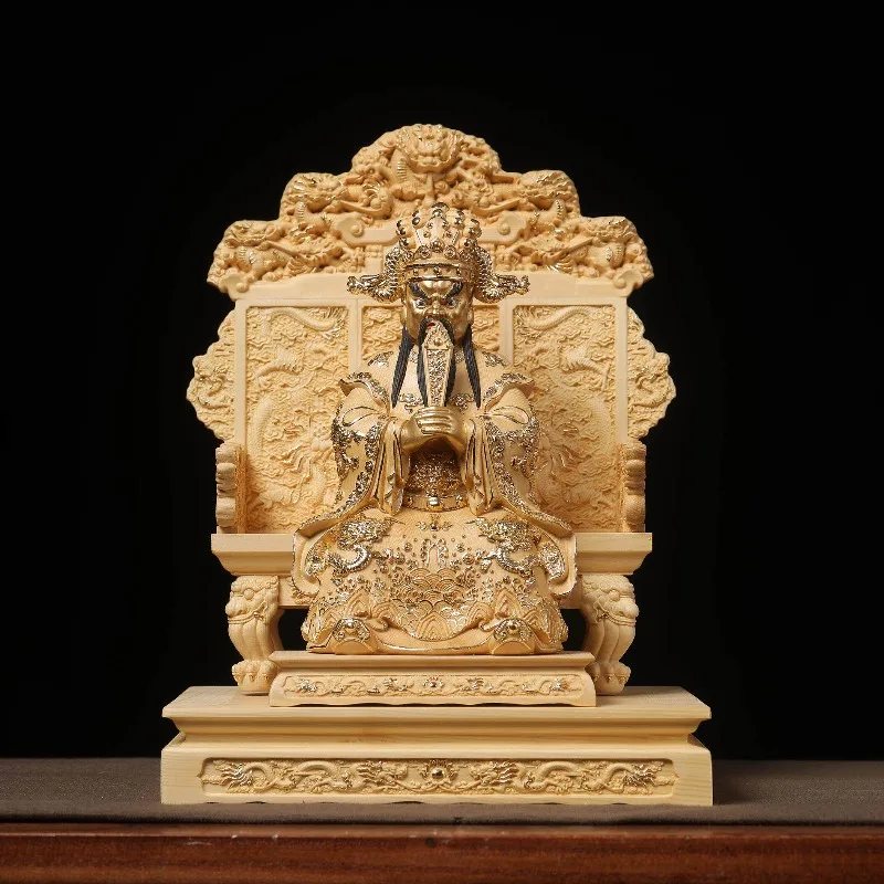 Juniper wood carving off chairs, Buddha statues are worshipped, and idols are ornaments