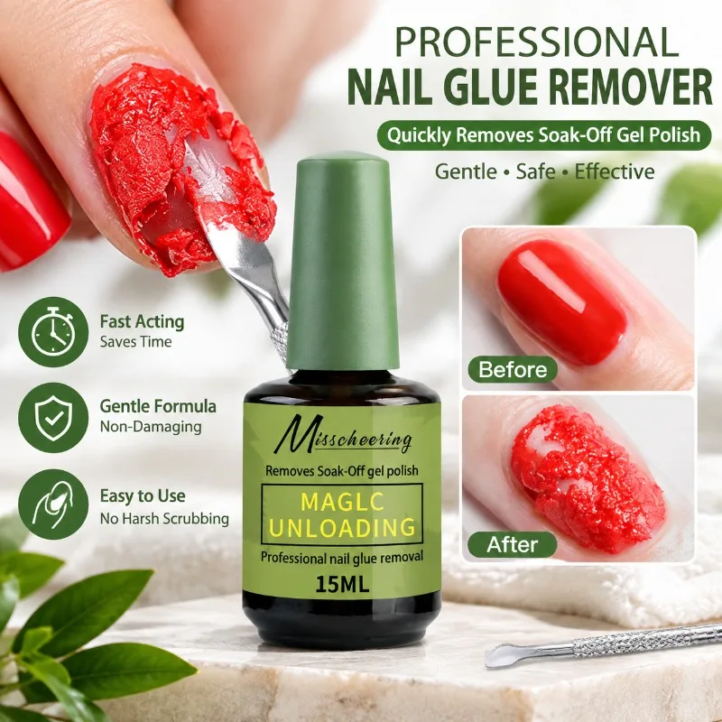 2 unidades de removedor de gel para uñas de 15 ml, con aplicador, para una eliminación rápida de esmaltes de uñas semipermanentes y de gel UV/LED.