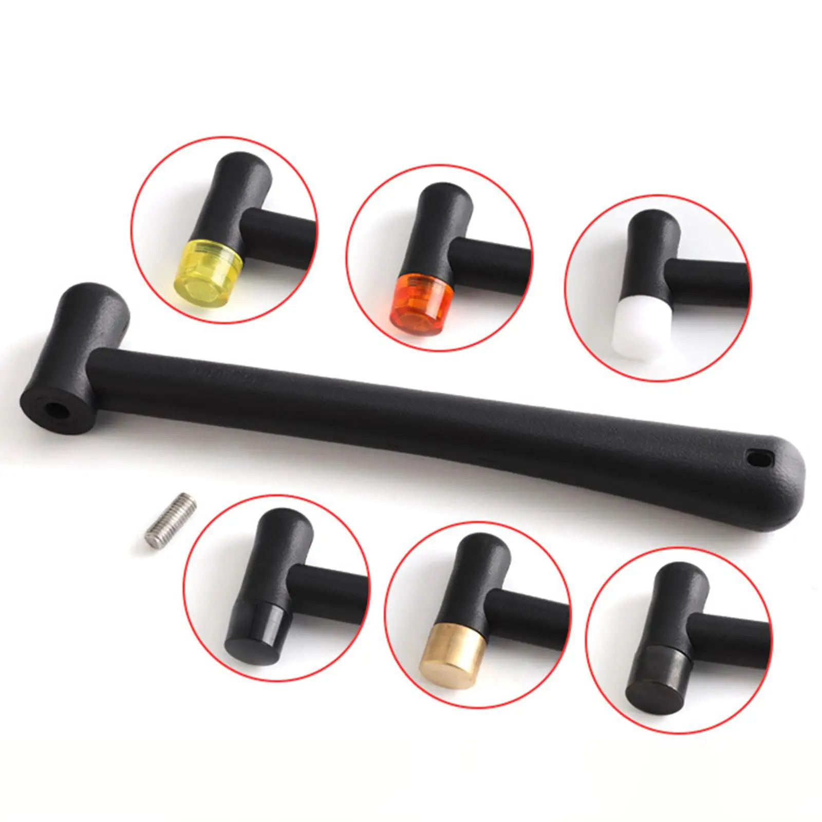 

Набор резиновых молотков, многоцелевой портативный молоток для ручного инструмента с 6 сменными головками для изготовления ювелирных изделий, установки на пол