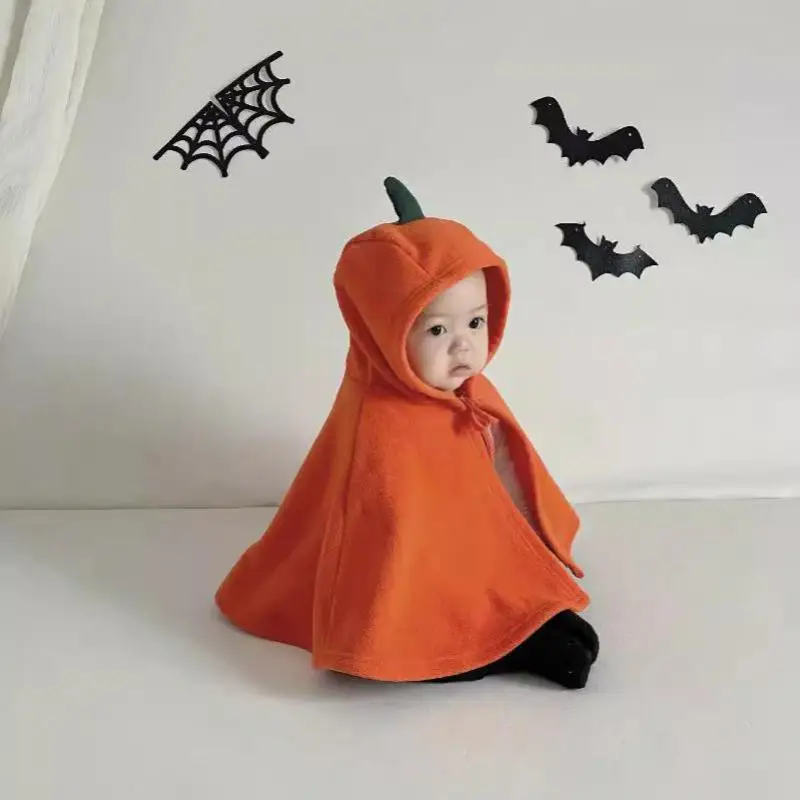 Baby Autumn New Children Cloak Cotton Baby Halloween Cape Girls Shawl Toddler Hooded Coat Infant Cartoon Print Cape