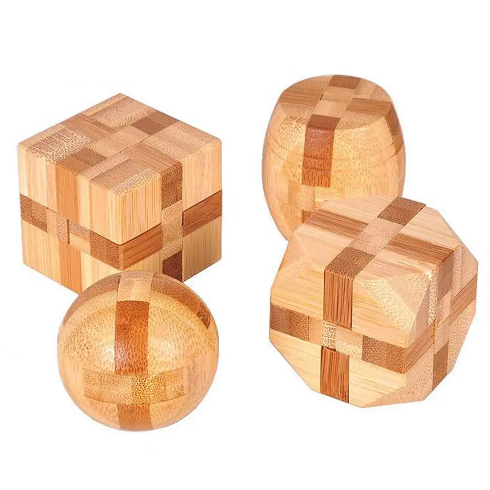 

2Pcs Bamboo Ming Luban Lock Intellectual Puzzle Assembling Ball Stress Relief Educational Tool for Kids